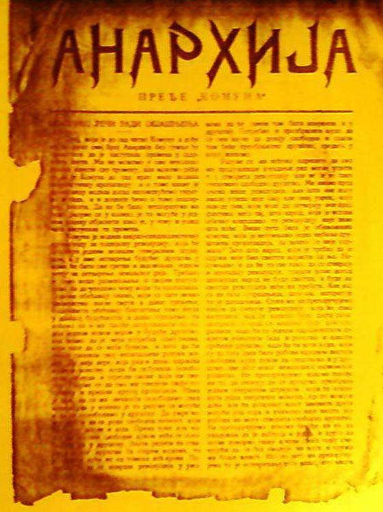 Naslovna strana Komuninog lista Anarhija